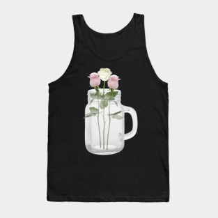 Roses in Mason Jar with Handle Tank Top